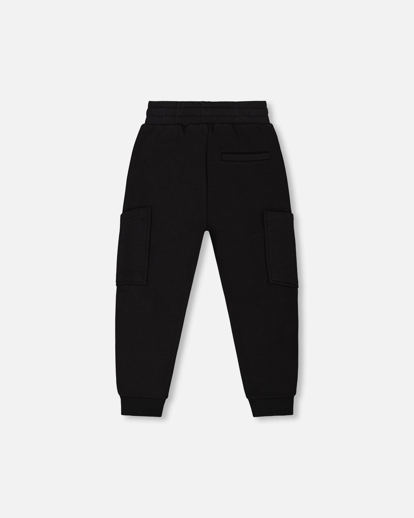 French Terry Sweatpants With Side Pockets Black-2