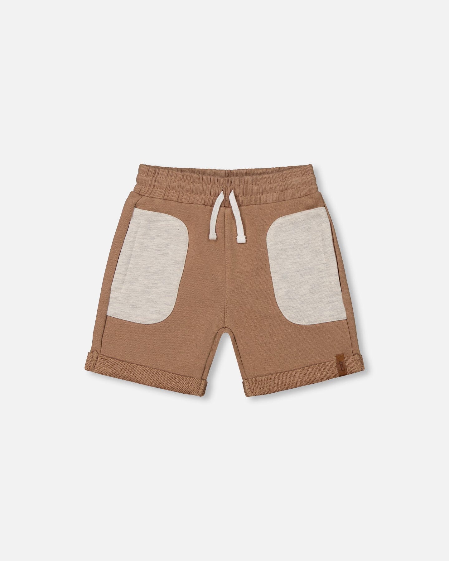 French Terry Short With Contrast Pockets Beige And Off-White-0