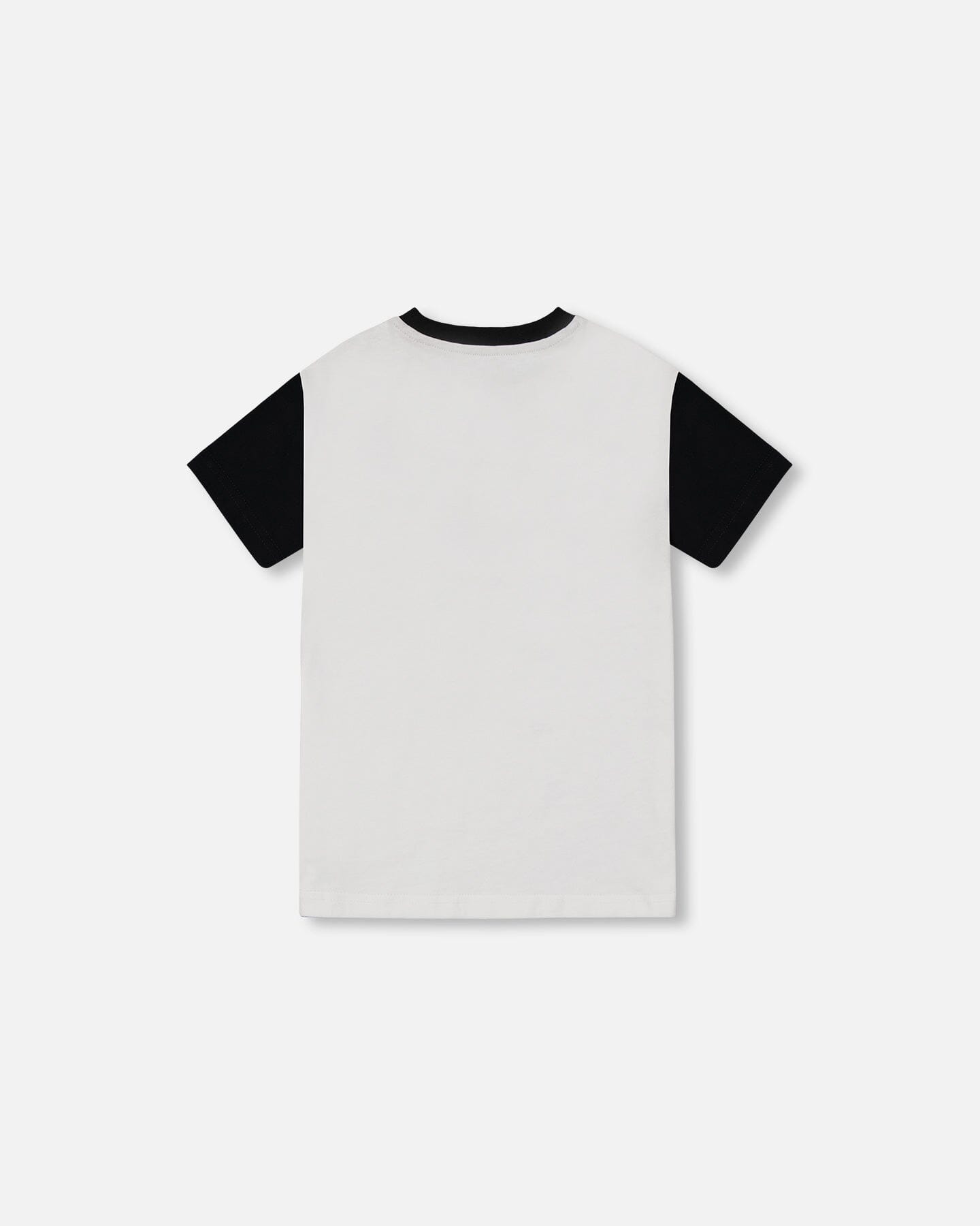 Organic Cotton Colorblock Tee With Pocket Black And Off-White-2