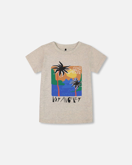 Organic Cotton Graphic Tee Light Gray Shimmer-0
