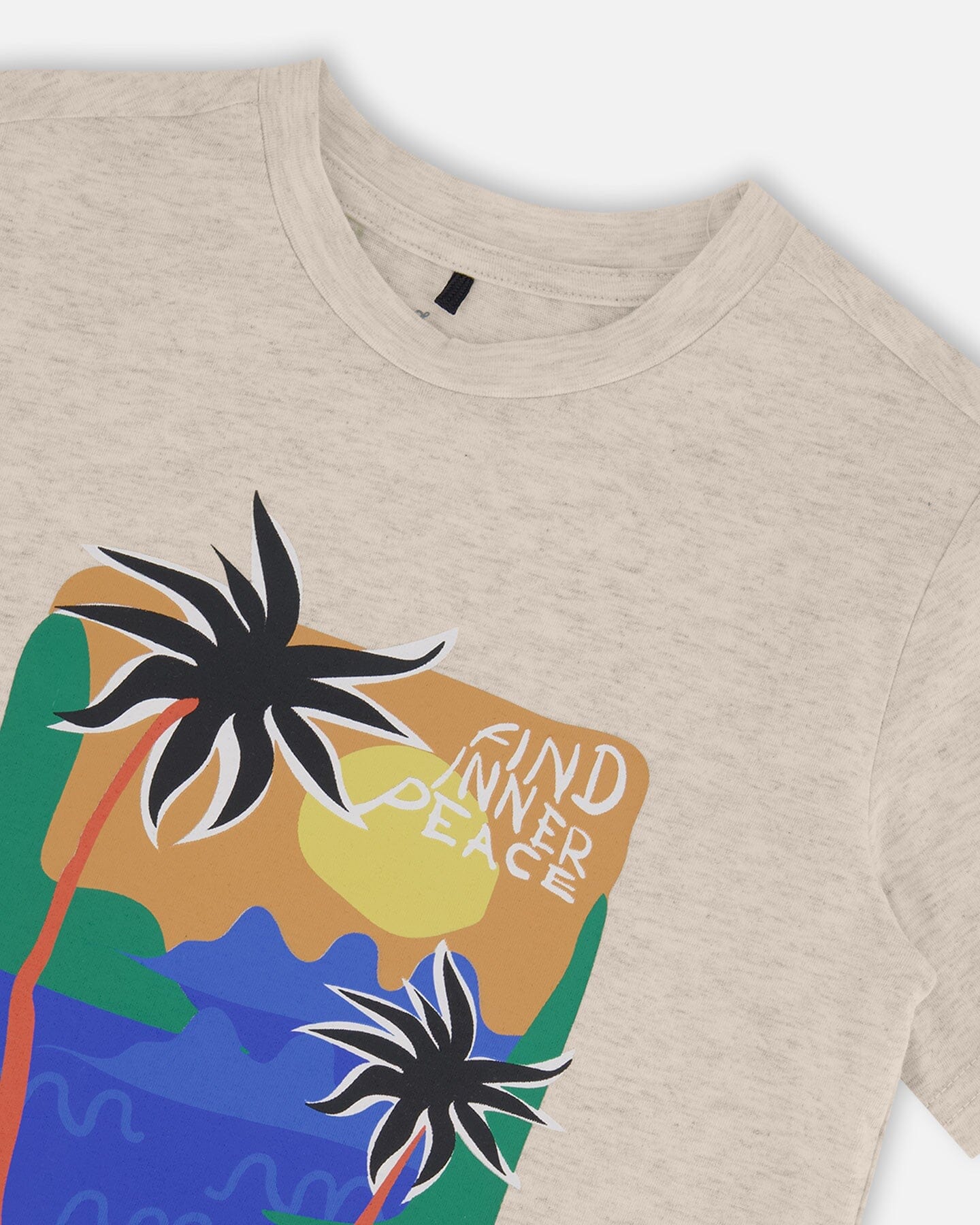 Organic Cotton Graphic Tee Light Gray Shimmer-4