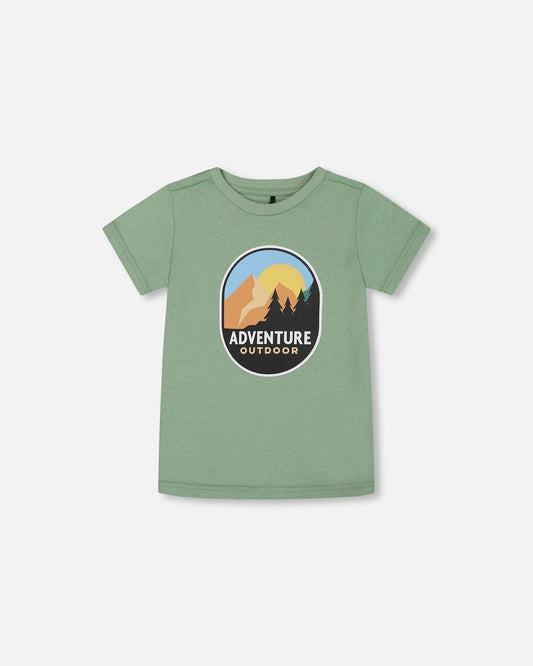 Organic Cotton Graphic Tee Sage And Multi-0