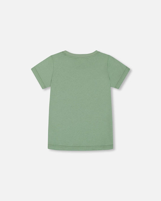 Organic Cotton Graphic Tee Sage And Multi-1