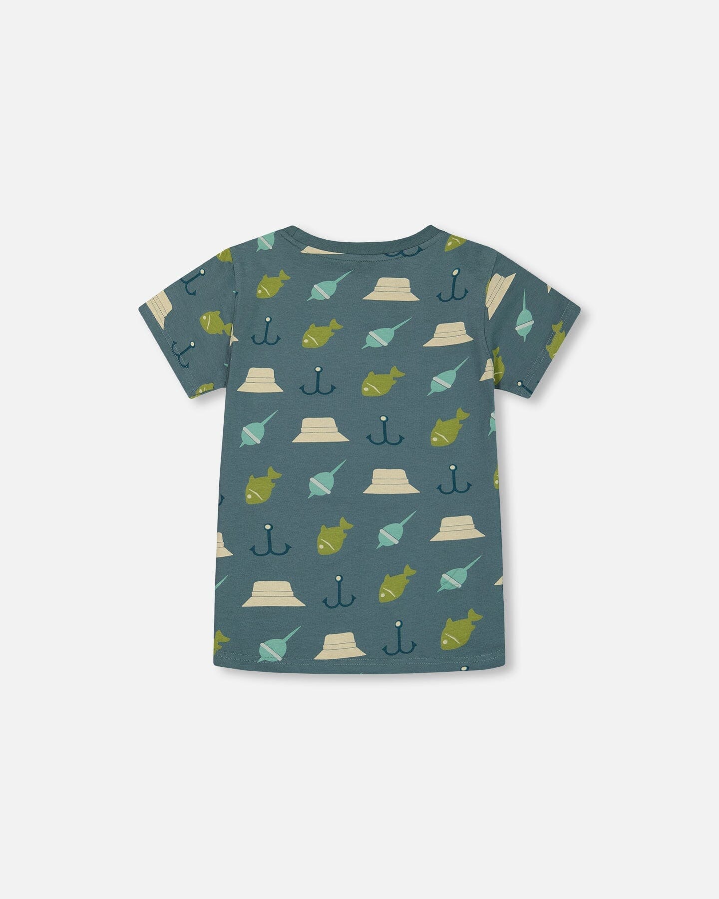 Printed Organic Cotton Tee Teal And Peach-3