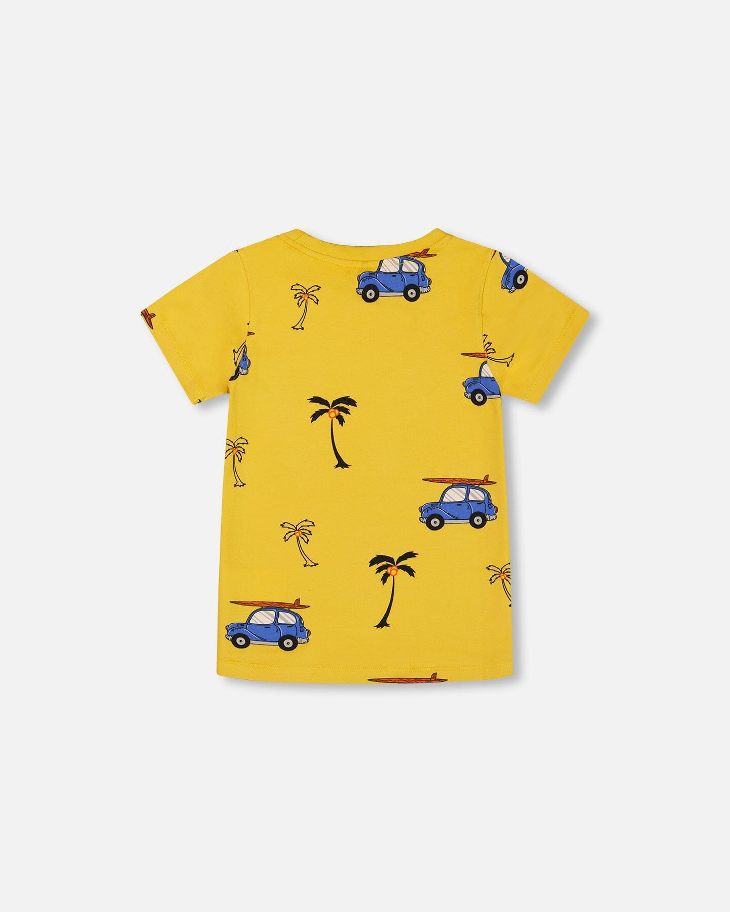 Printed Organic Cotton Tee Yellow And Blue Car-2