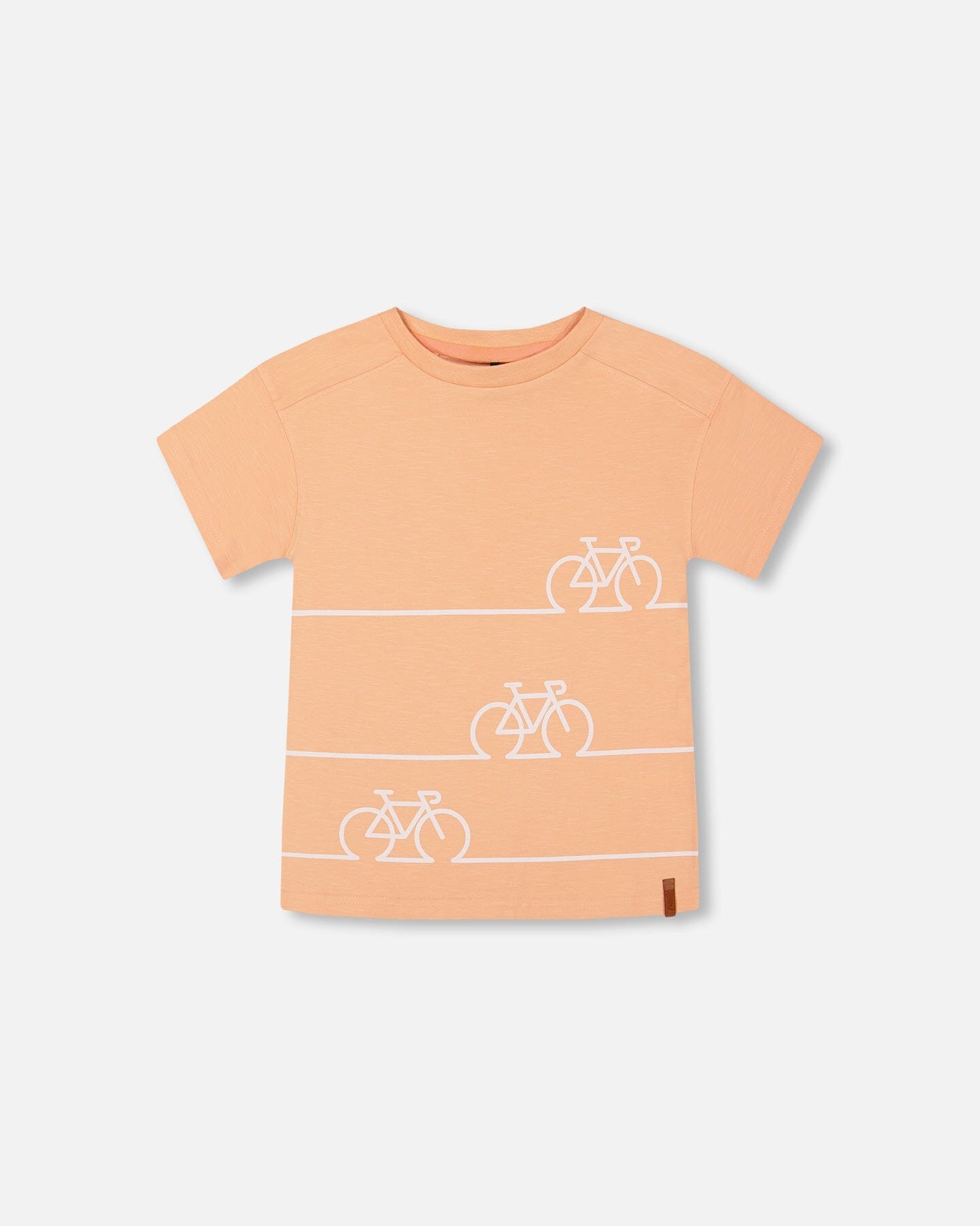 Short Sleeve Graphic Tee Peach On Bike-0