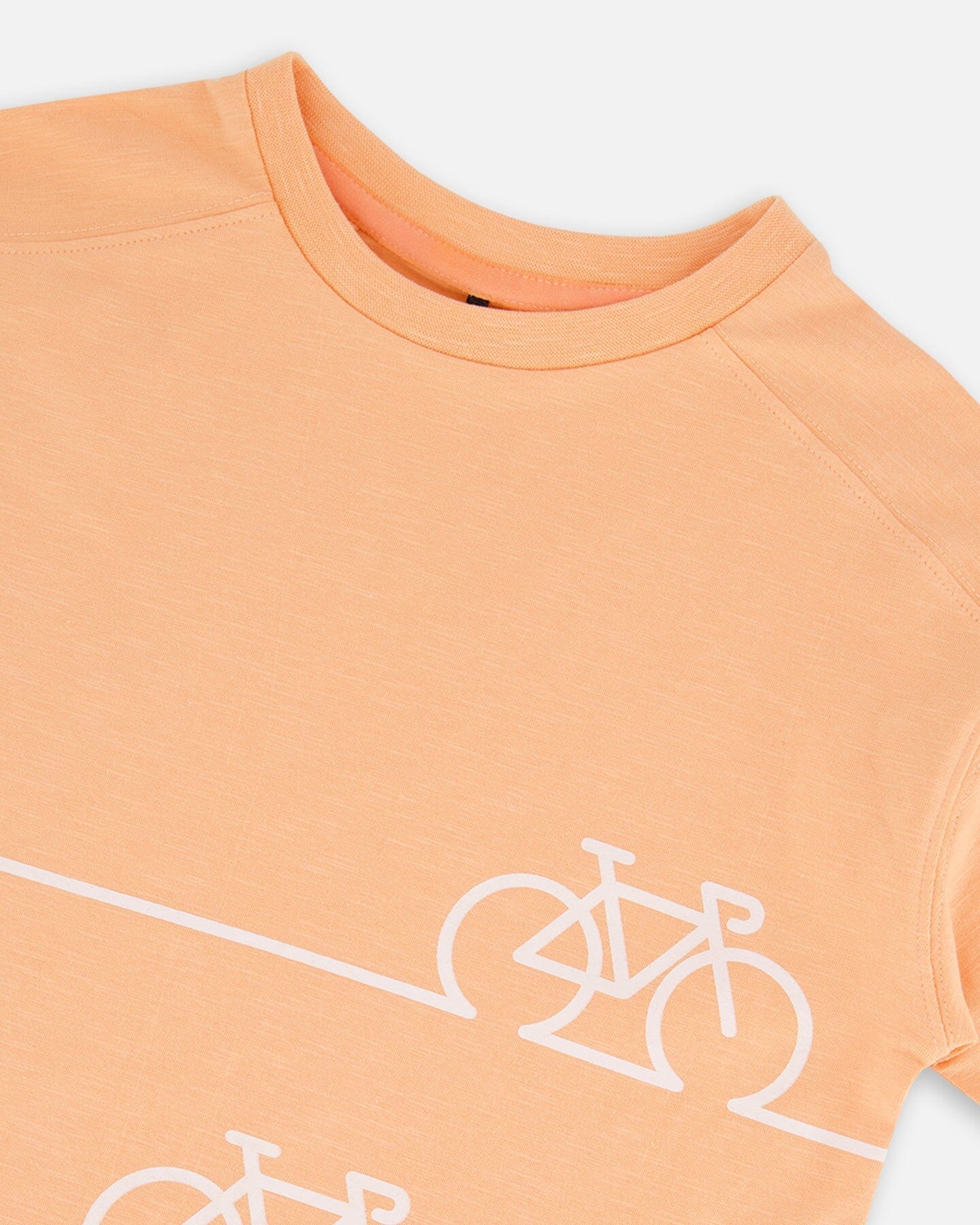 Short Sleeve Graphic Tee Peach On Bike-3