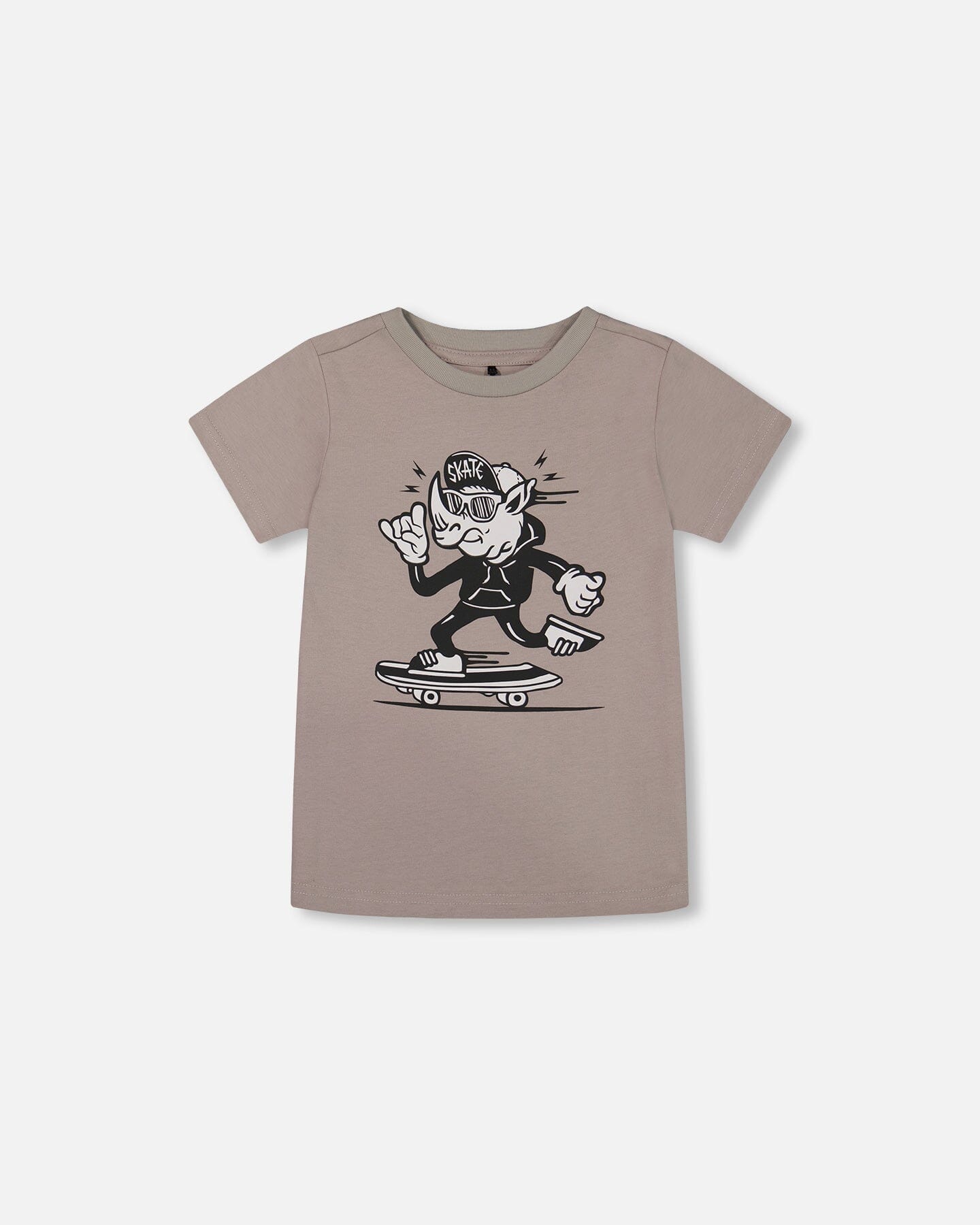Organic Cotton Graphic Tee Gray, Black And White-0