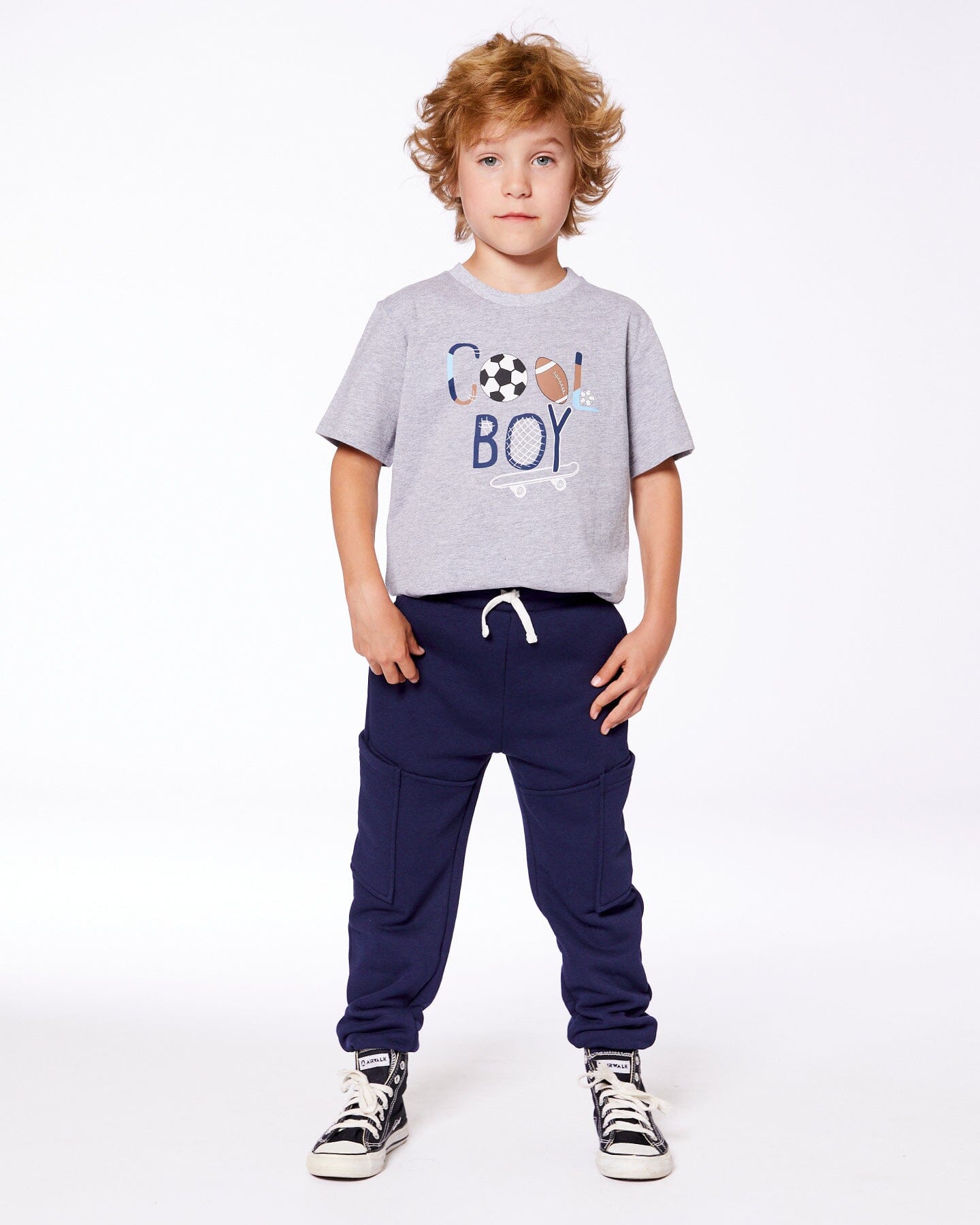 Organic Cotton Gray Tee Gray And Balloons-1