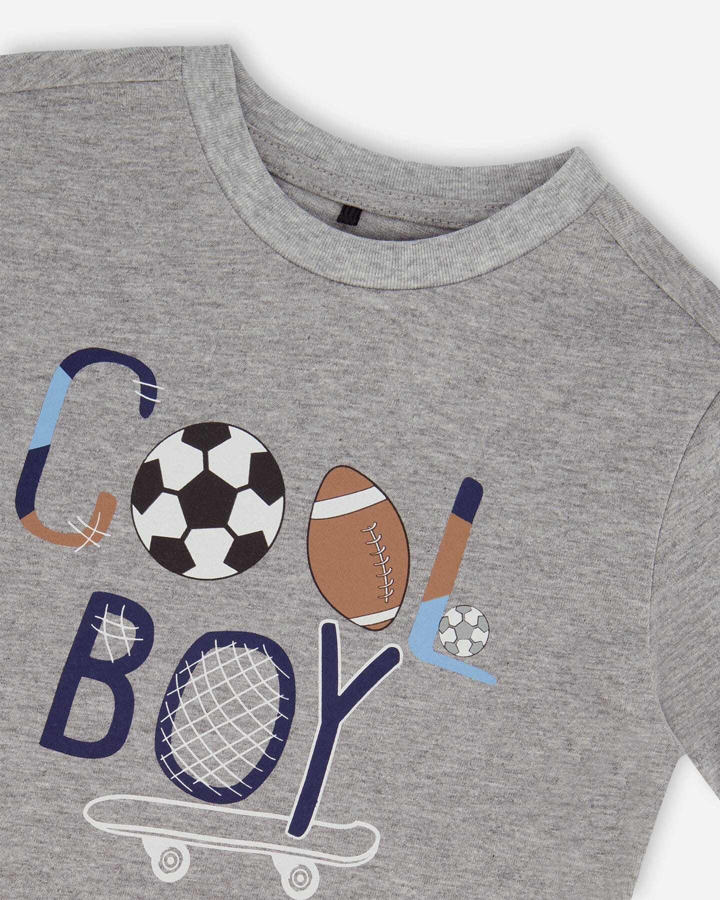 Organic Cotton Gray Tee Gray And Balloons-3