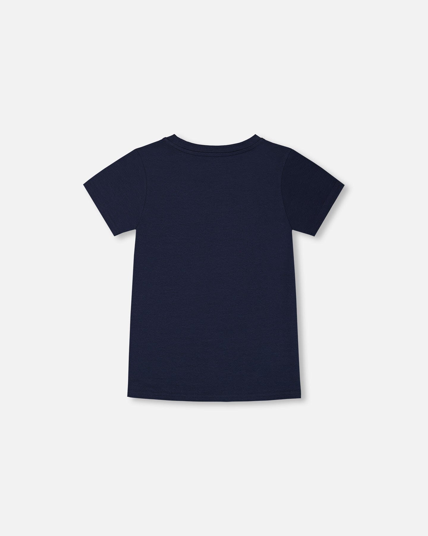 Organic Cotton Graphic Tee Smiling Navy Blue-3