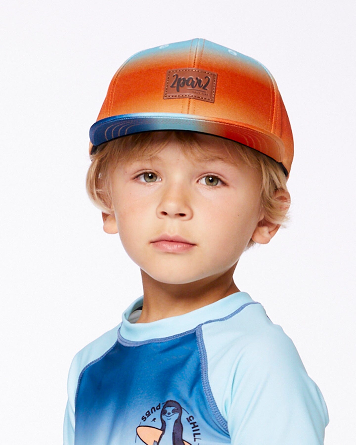 Printed Cap Navy Blue, Turquoise, And Orange-3