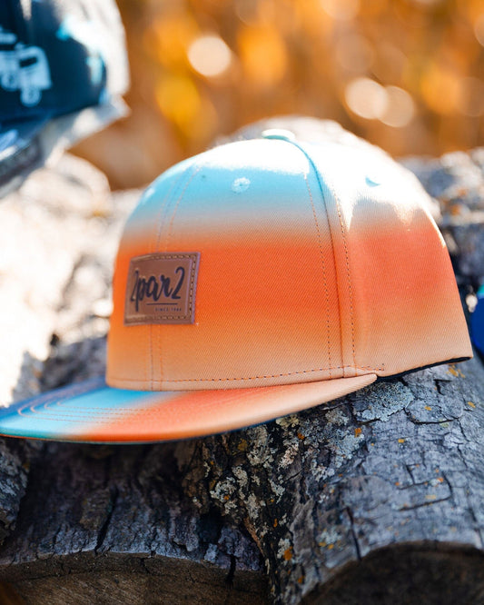 Printed Cap Navy Blue, Turquoise, And Orange-1