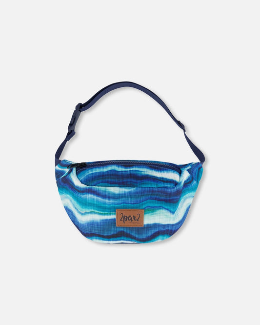 Printed Fanny Pack Blue Wave And Black-0