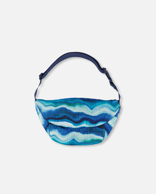 Printed Fanny Pack Blue Wave And Black-1