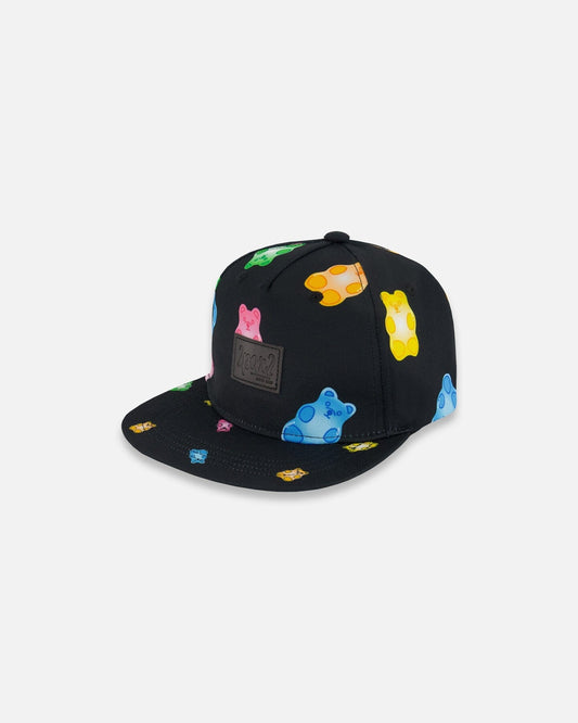 Printed Cap Black And Multicolored Gummies-0