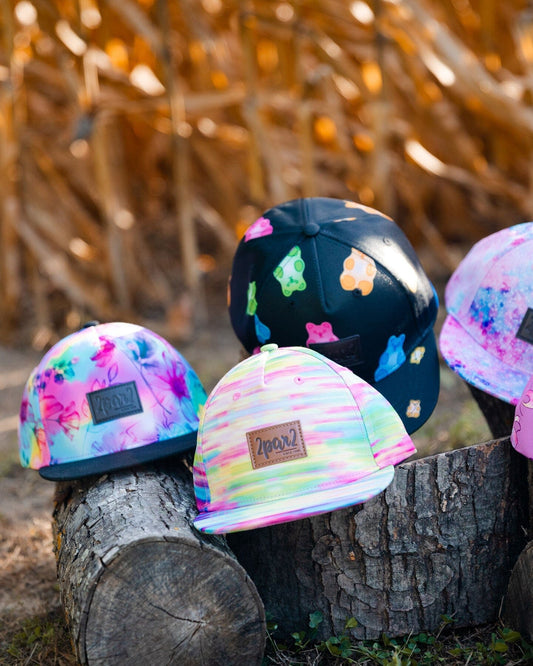 Printed Cap Black And Multicolored Gummies-1