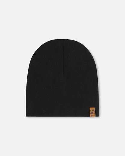 Solid Beanie Hat Black-0