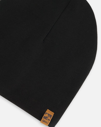 Solid Beanie Hat Black-1