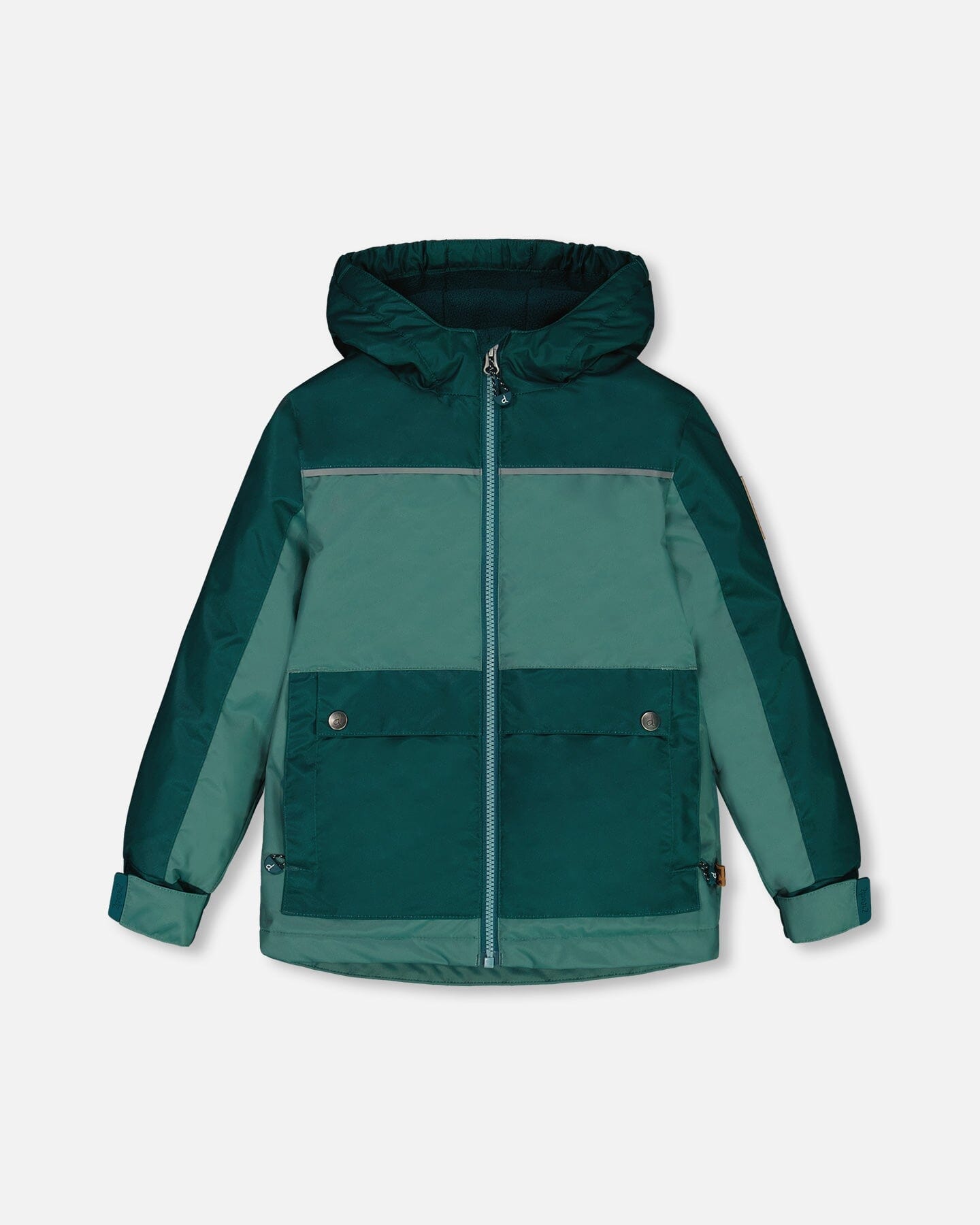 Colorblock Mid-Season Jacket Forest Green And Emerald-0