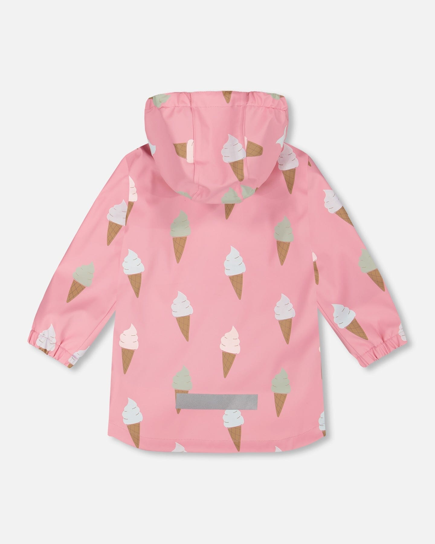Pink Raincoat With Cones That Change Color Upon Contact With Water-2