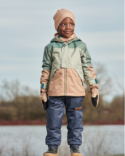Two-Piece Mid-Season Outerwear Set Pale Green, Sage, Tan, And Gray-1
