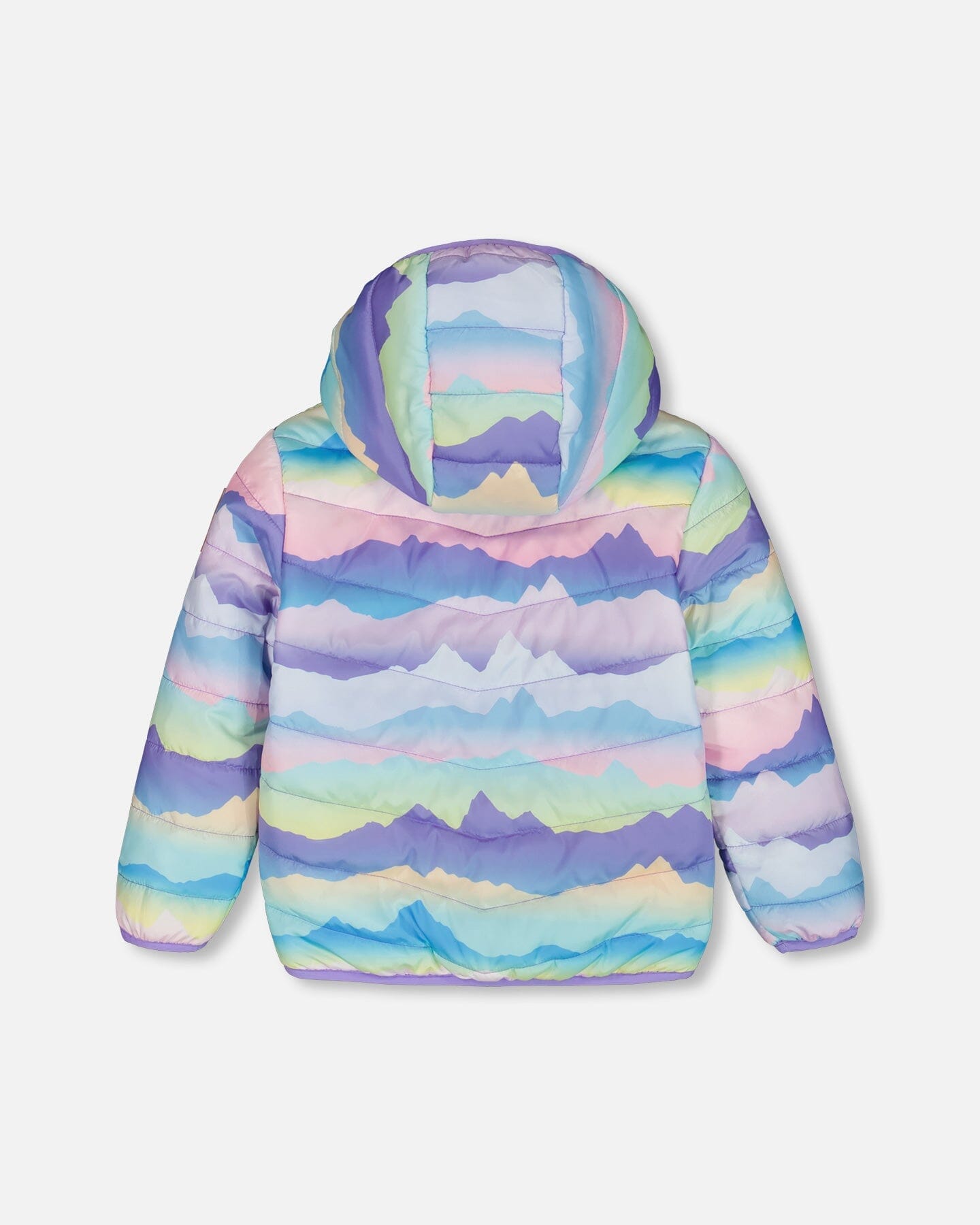 Printed Quilted Mid-Season Jacket Mauve And Blue, Pink Mountain-2