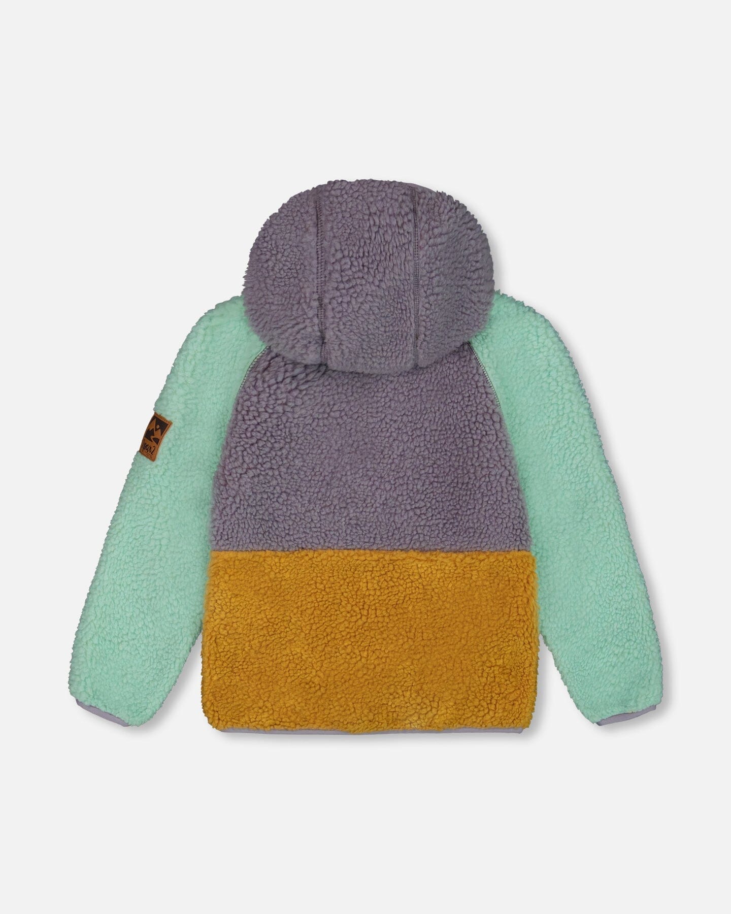 Sherpa Mid-Season Colorblock Jacket Lilac, Pale Turquoise, And Yellow-2