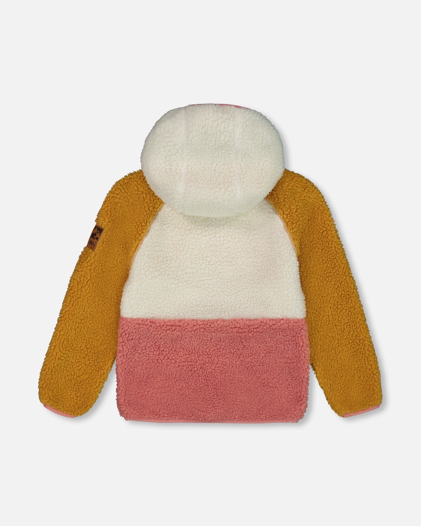 Sherpa Mid-Season Colorblock Jacket Orange, Off-White, And Old Pink-4