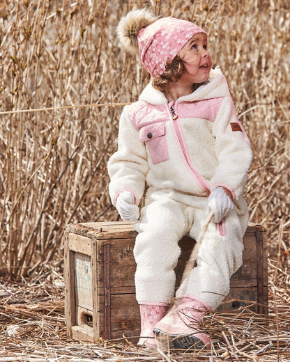 Baby One-Piece Sherpa Mid-Season Outerwear Off-White And Pale Pink-1