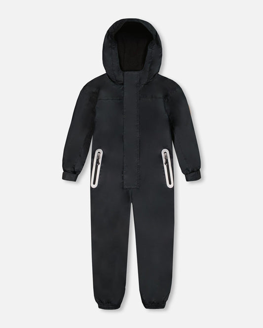 Solid Mid-Season One-Piece Outerwear Black-0