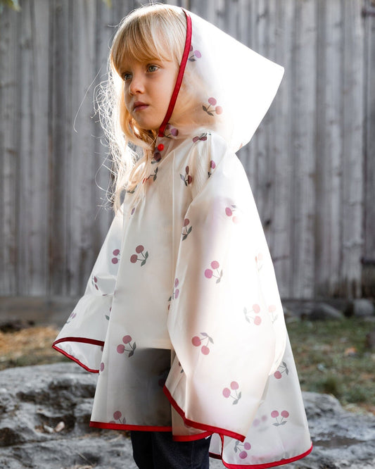 Red Cherry Printed Rain Cape-1