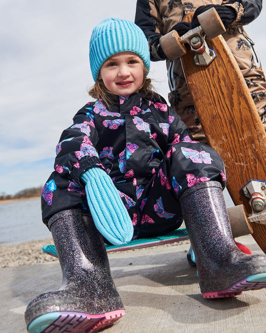 Rain Boots Black With Glitter-1
