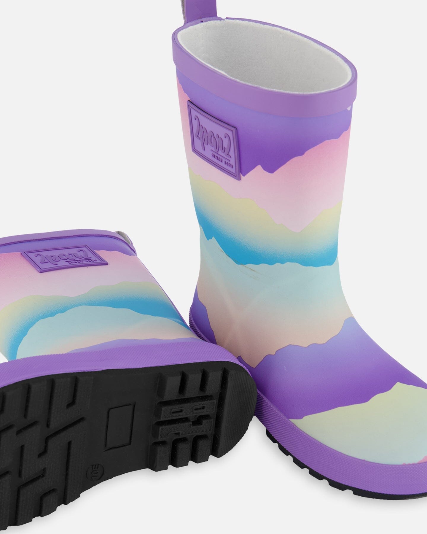Printed Rain Boots Mauve And Blue, Pink Mountain-3