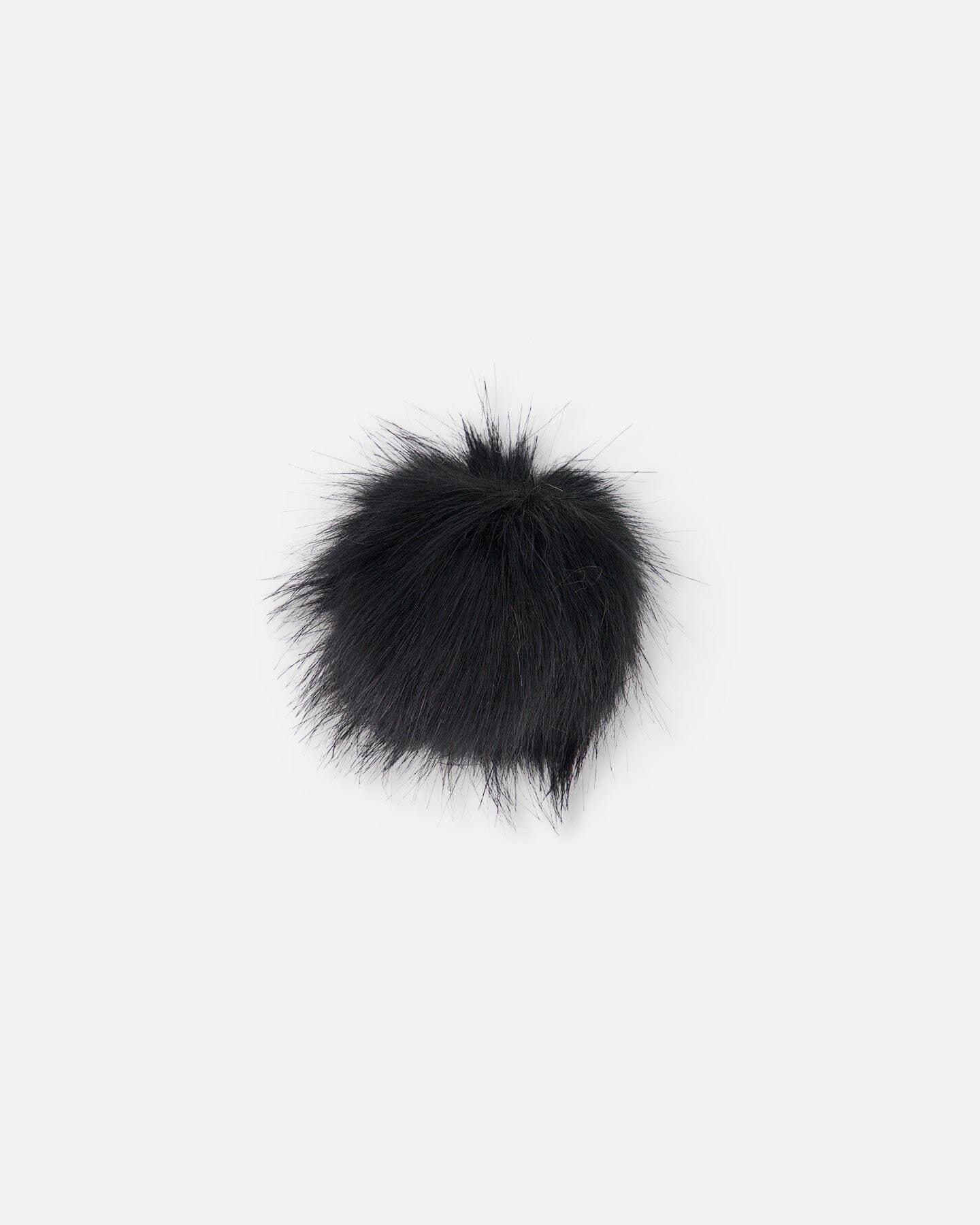 Black Fake Fur Pompom For Hat-0