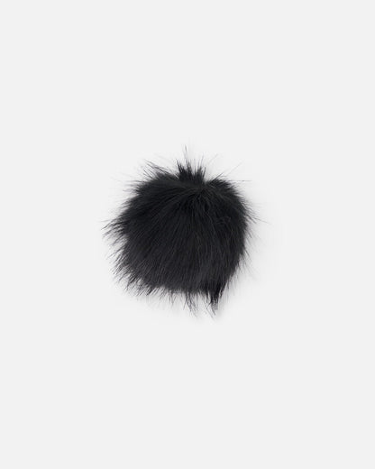 Black Fake Fur Pompom For Hat-0