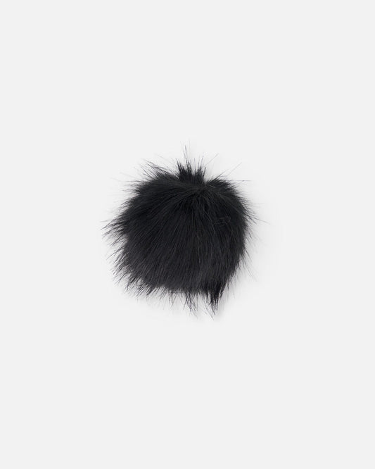 Black Fake Fur Pompom For Hat-0