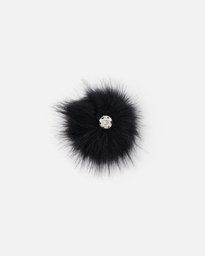 Black Fake Fur Pompom For Hat-1