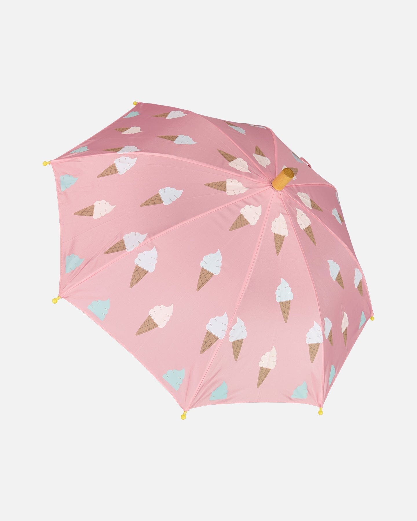 Pink Umbrella With Cones That Change Color Upon Contact With Water-0