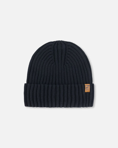 Cuffed Knit Hat Black-0