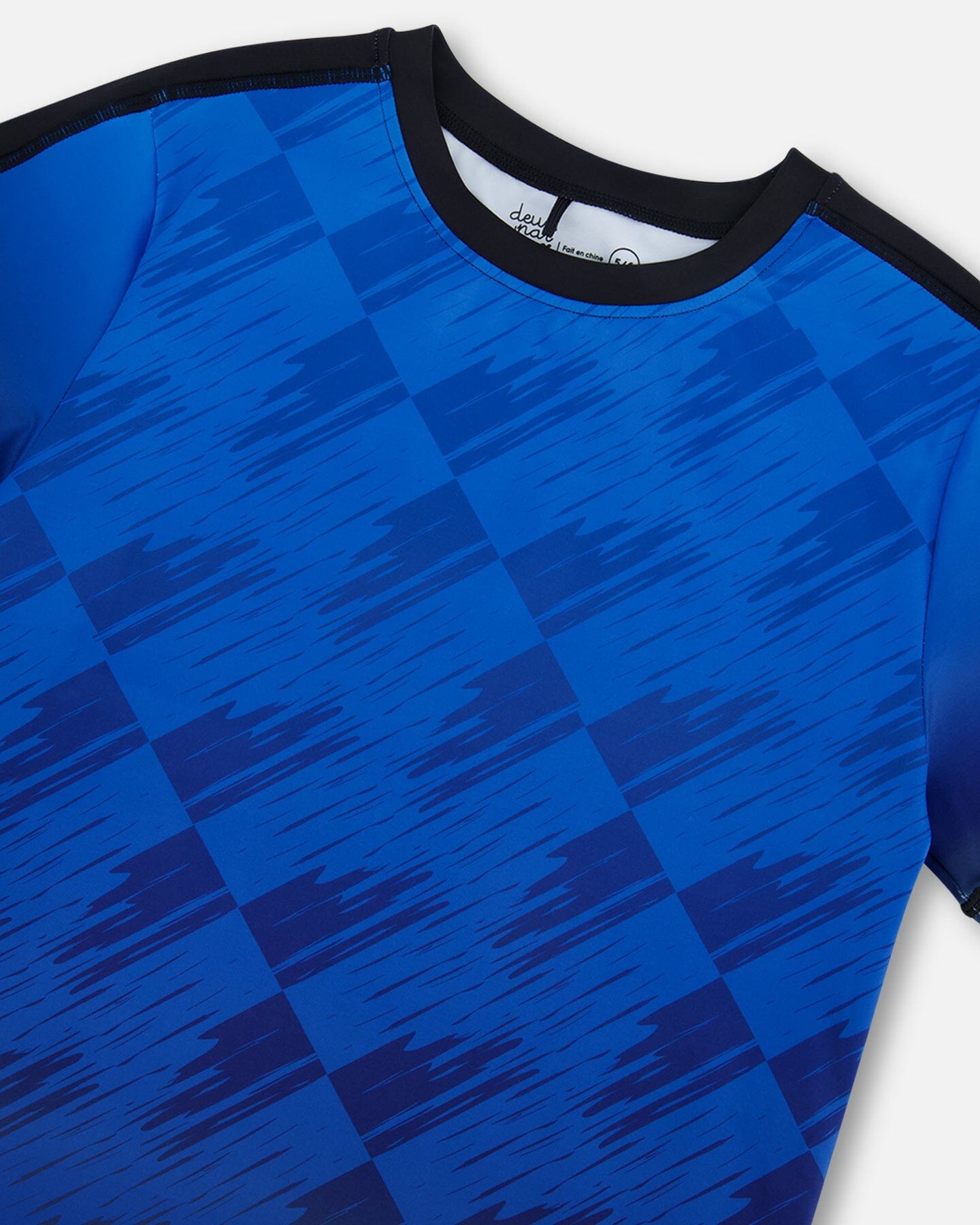 Printed Athletic Top Blue And Black-3