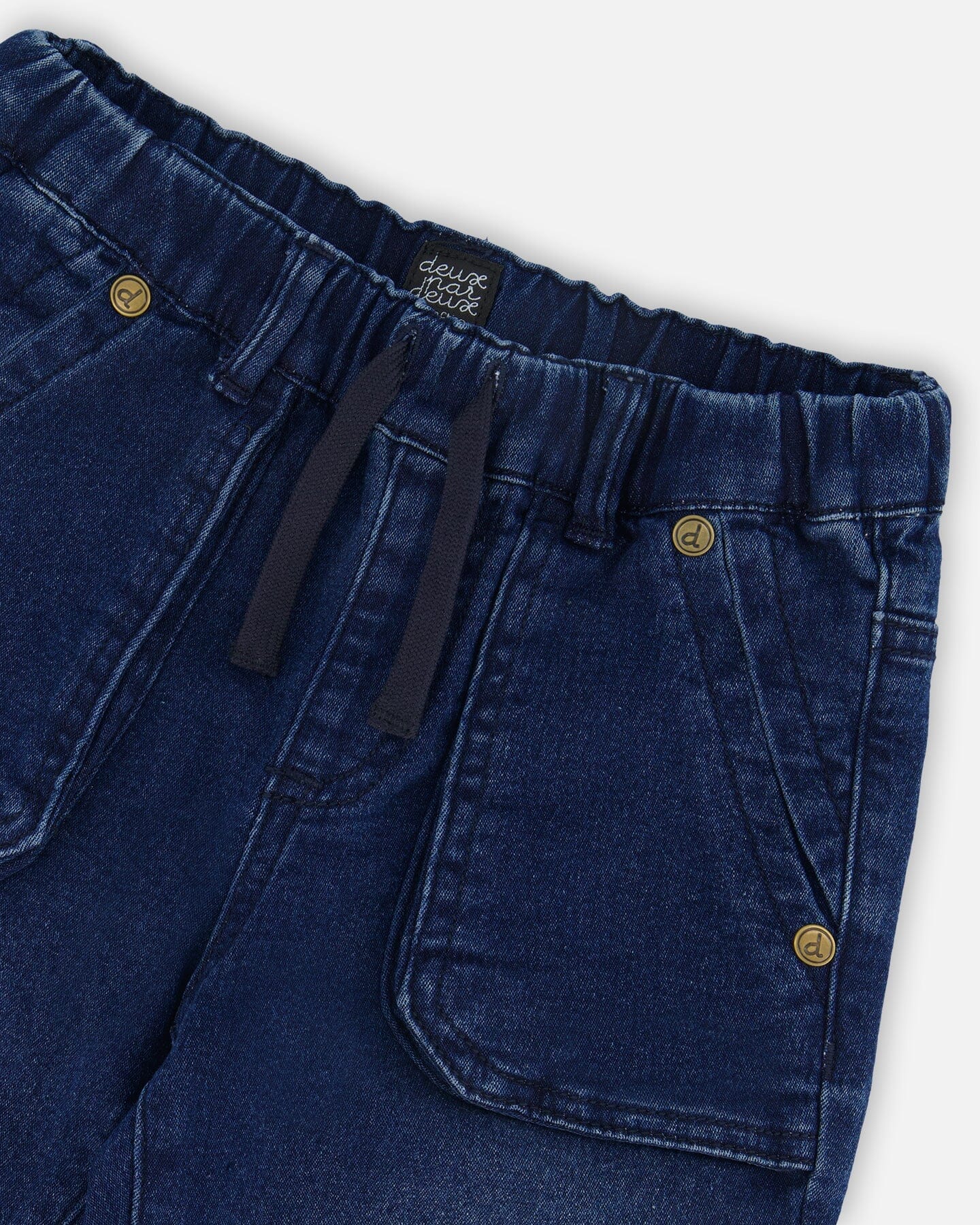 French Terry Denim Jogger Pant Dark Denim Blue-3