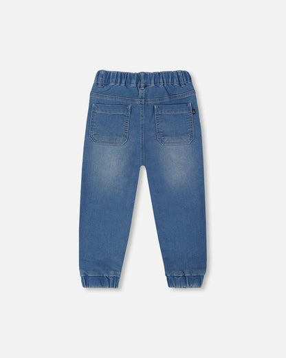 French Terry Denim Jogger Pant Denim Blue-2