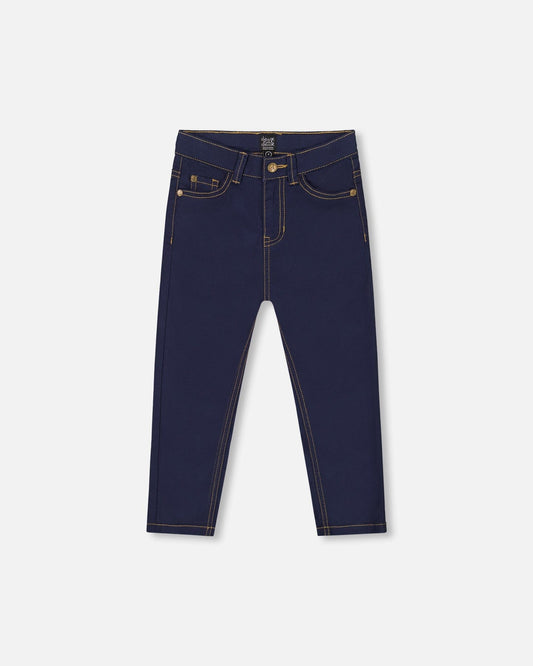 Stretch Twill Pants Navy Blue-0
