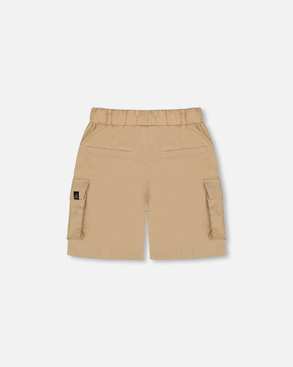 Parachute Cargo Pocket Shorts Light Beige-2