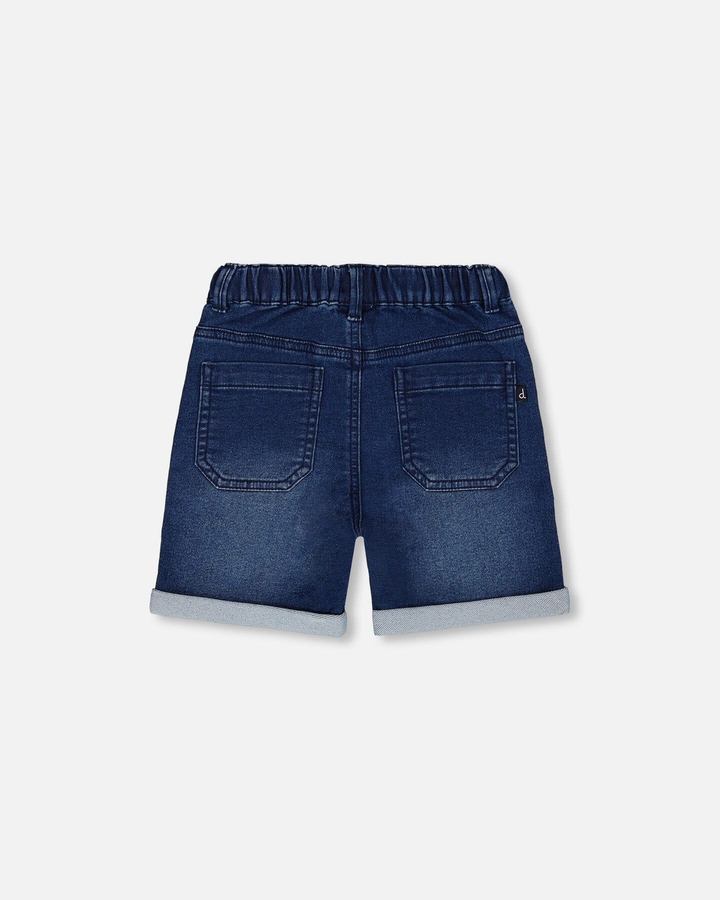 French Terry Denim Short Dark Denim Blue-3