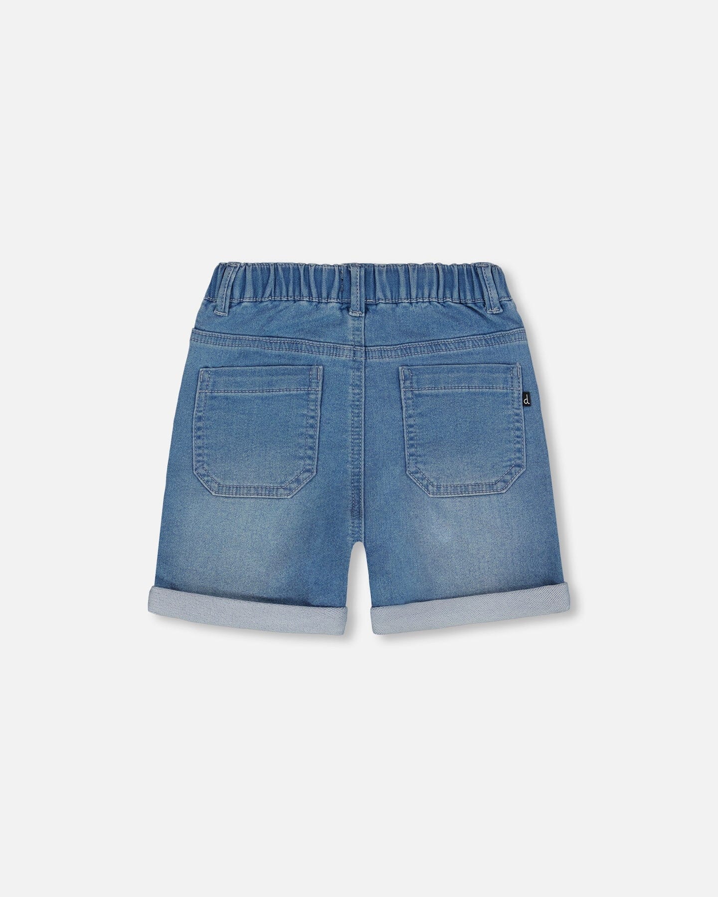 French Terry Denim Short Denim Blue-3