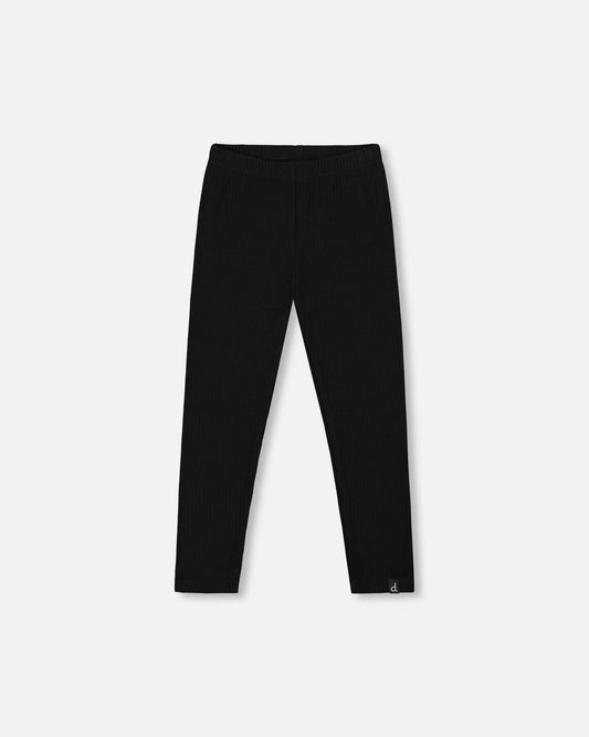 Ribbed Leggings Black-0