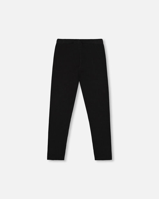 Ribbed Leggings Black-1