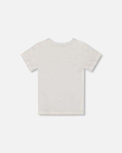 Crinkle Short Sleeve Top White-2